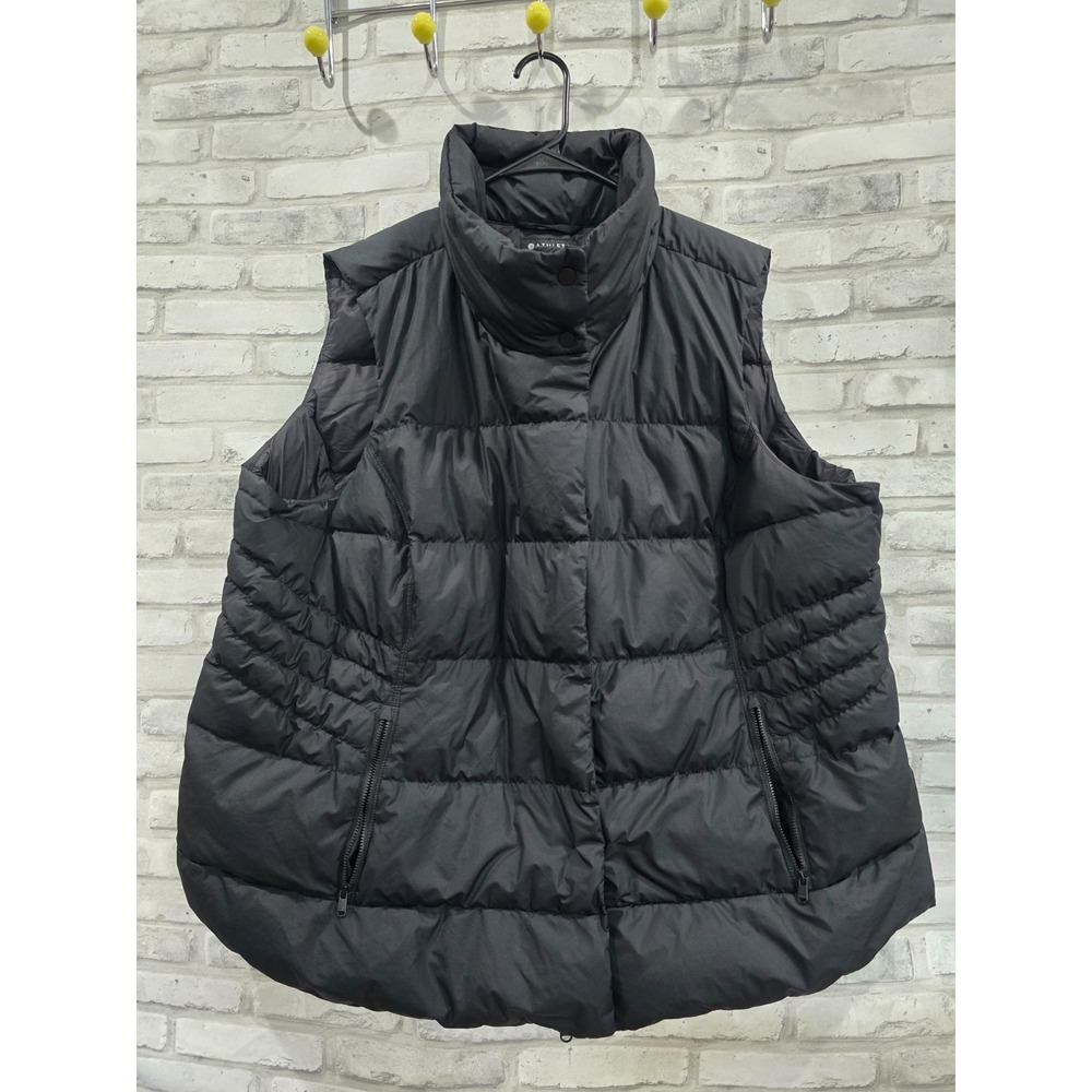 Athleta Gilet Downtown Vest Womens Size 3X Black Full Zip Down Quilted Puffer - Picture 3 of 11
